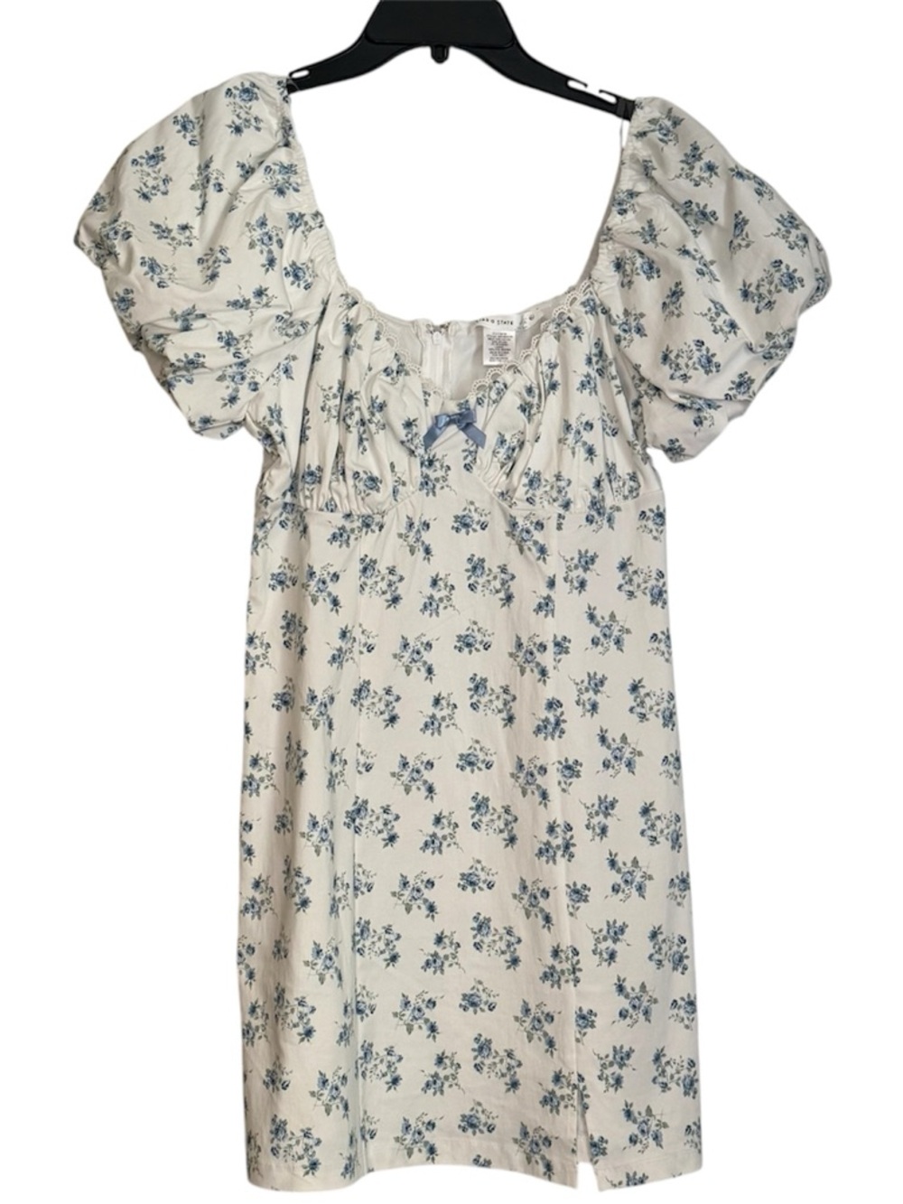 Brand New Altar'd State White‎ Dress with Blue Floral Print
